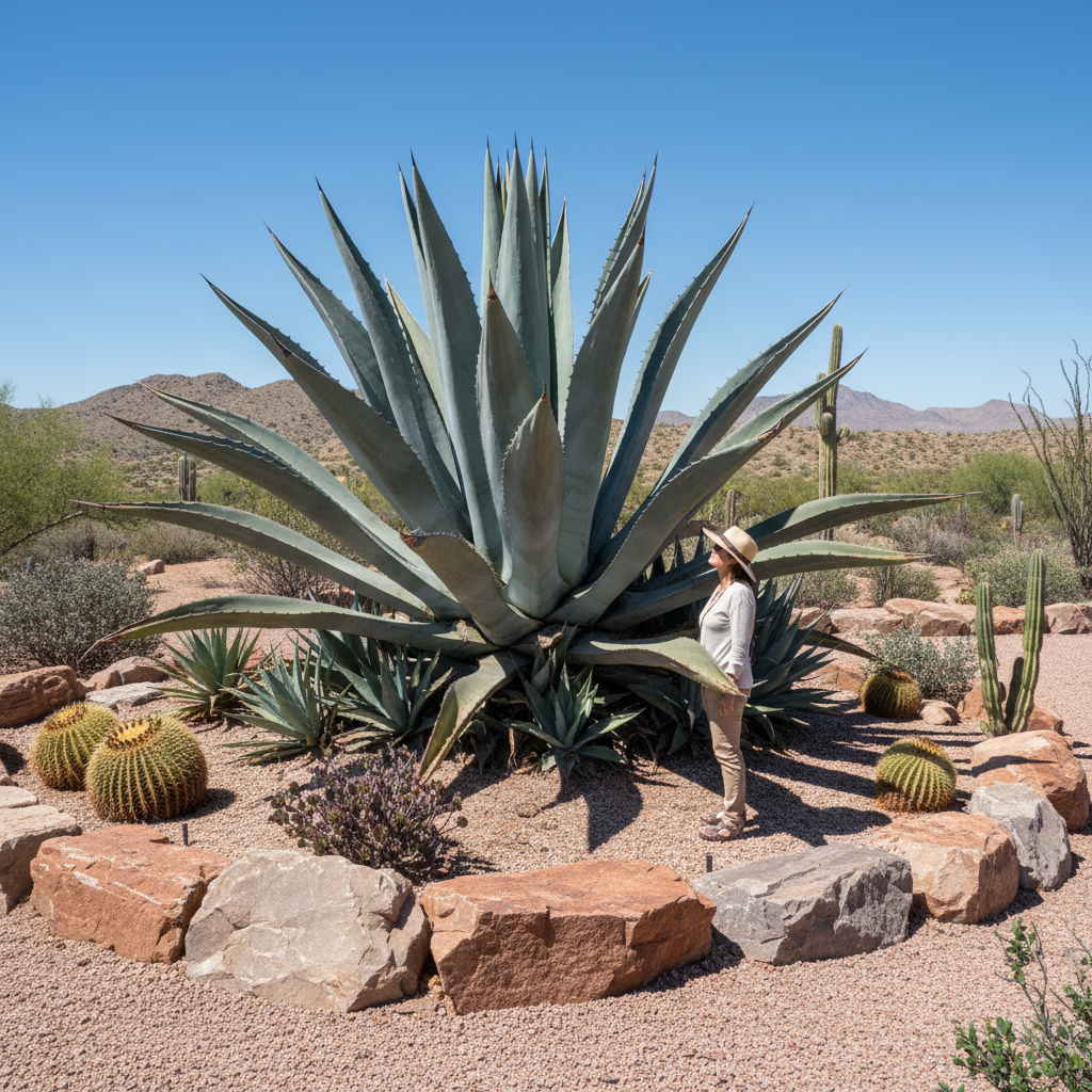 Century Plant in Desert Landscape