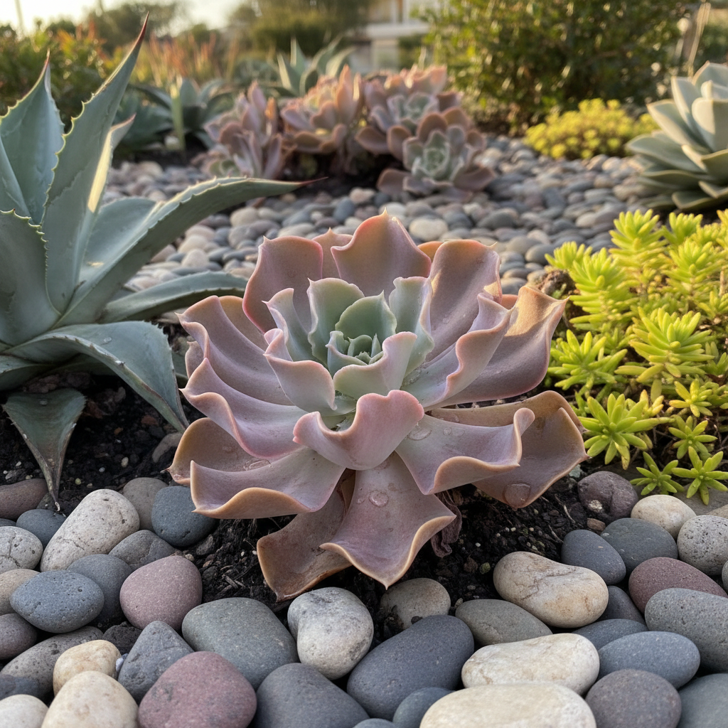 Echeveria Party Dress Garden Setting