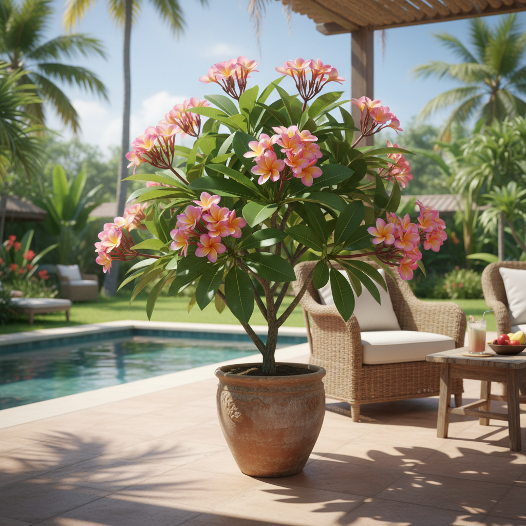 Frangipani on Tropical Patio