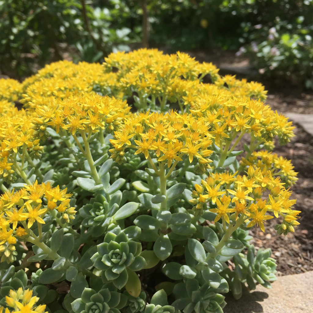 Palmer's Sedum with Yellow Flowers