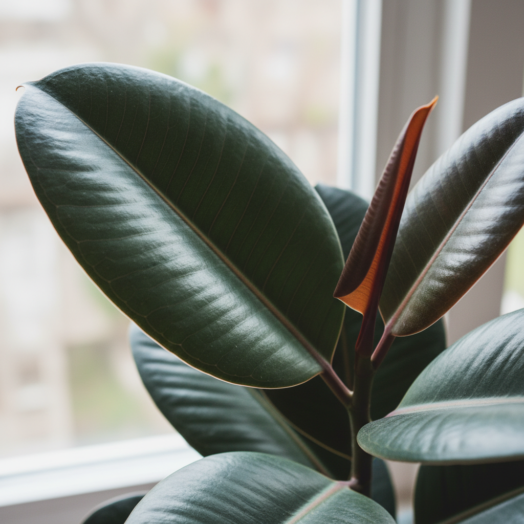 Rubber Plant Leaf Detail
