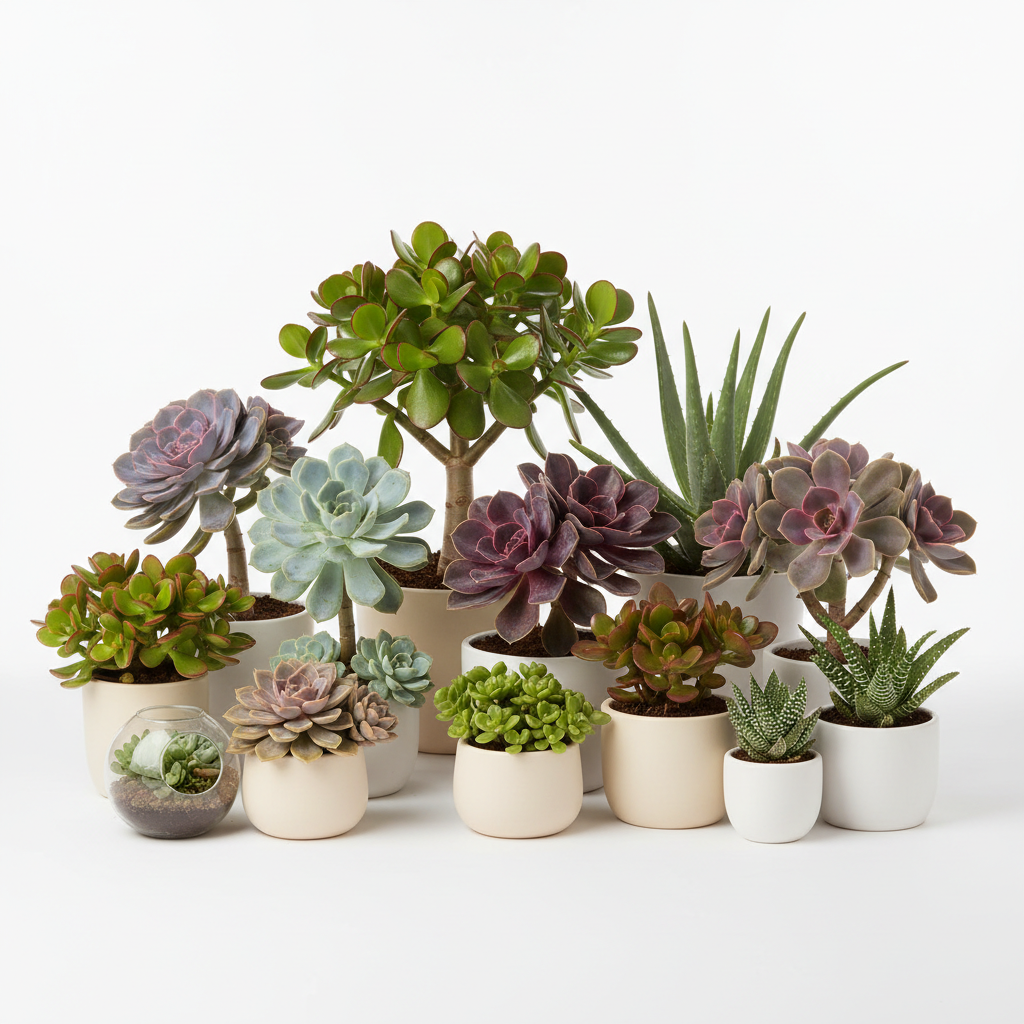 Variety of Colorful Succulents